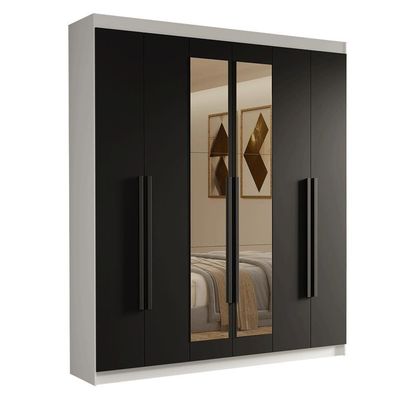 Guarda-roupa Casal 6 Portas Batentes Espelho Saturno Madesa