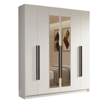 Guarda-roupa Casal 6Portas Batentes Espelho Saturno Madesa