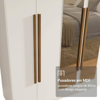 Guarda-roupa Casal 6 Portas Batentes Espelho Netuno Madesa