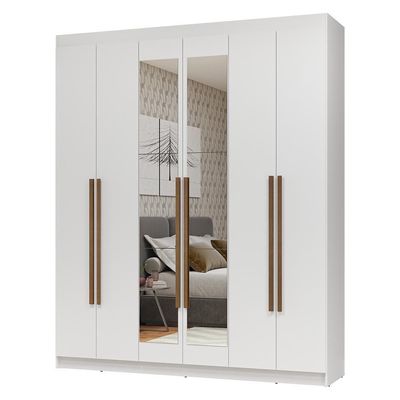 Guarda-roupa Casal 6 Portas Batentes Espelho Netuno Madesa