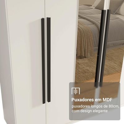 Guarda-roupa Casal 6 Portas Batentes Com Espelho Madesa