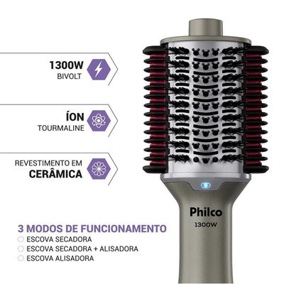 Escova Secadora Philco Bivolt 1300W Multicerdas 4 em 1