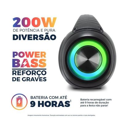 Speaker Extreme Britânia Flash Lights TWS 200W Bivolt