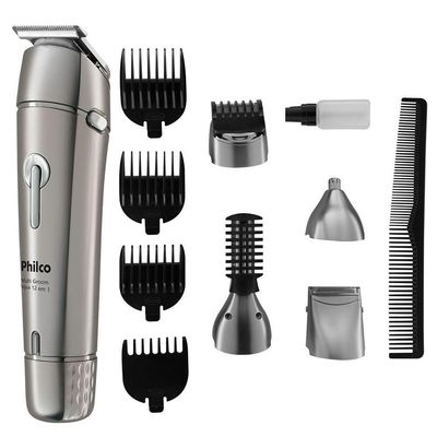 Aparador De Pelos Philco Multi Groom Aqua 12 Em 1 Bivolt