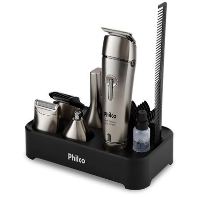 Aparador De Pelos Philco Multi Groom Aqua 12 Em 1 Bivolt