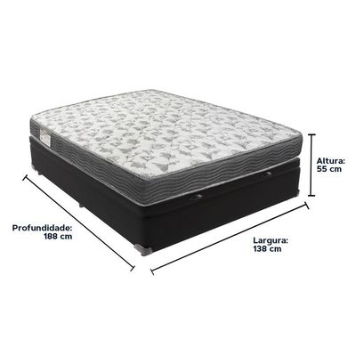 Cama Box Com Baú Ortobom Iso100 Bege D33 Preto