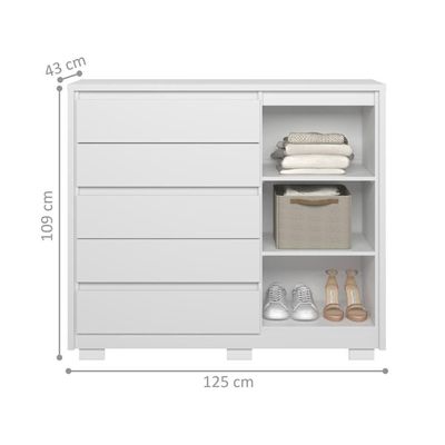 Cômoda Sapateira Ripada Mallet Branco