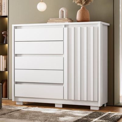 Cômoda Sapateira Ripada Mallet Branco
