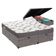 Cama Box Queen Com Bau Ortobom D33 Light Bege Cinza