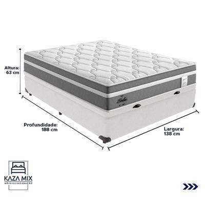 Cama Box Baú Casal E Colchão Molas Ensacadas Berlim Probel Branco