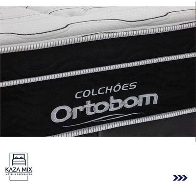 Colchão Elegant Ortobom Base Com Baú Branco Casal Com Molas Ensacadas
