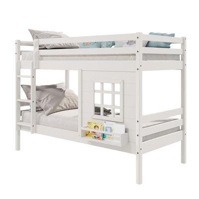 Beliche Infantil Com Janela Madeira Maciça Branco Housin