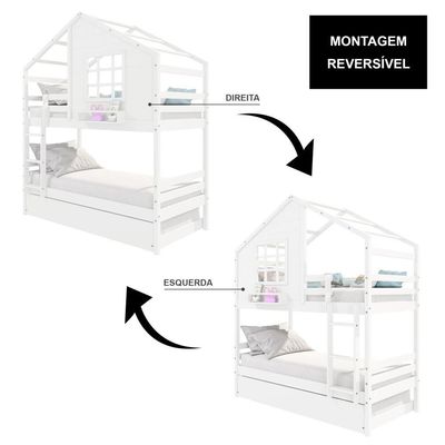 Treliche Casinha Com Janela Madeira Maciça Branco Housin