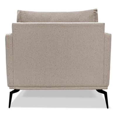 Poltrona Para Sala Pés De Metal Vecchia S06 Linho Areia - Mpozenato
