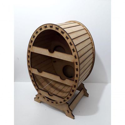 Mini Adega Mdf Oval Para 4 Garrafas