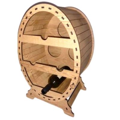 Mini Adega Mdf Oval Para 4 Garrafas
