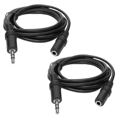 Kit 2 Cabos Extensor P2 Fone Áudio 3.5mm St 3 Mts Resistente