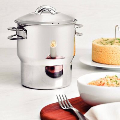 Cuscuzeira Tramontina Aço Inox 2,2L Solar Alças Tampa 14cm