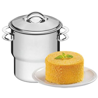 Cuscuzeira Tramontina Aço Inox 2,2L Solar Alças Tampa 14cm