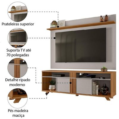 Rack Bancada Com Painel Para Tv Até 70 Polegadas 1,80M