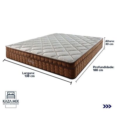 Cama Box Baú Branco E Colchão Star Pillow In Casal