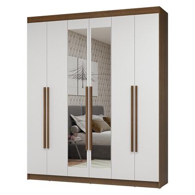 Guarda-roupa Casal 6 Portas Batentes Espelho Netuno Madesa
