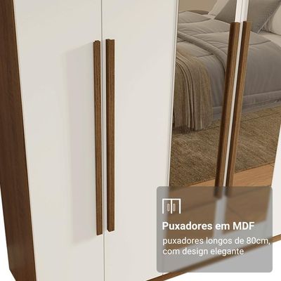 Guarda-roupa Casal 6 Portas Batentes Espelho Netuno Madesa
