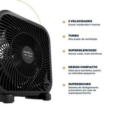 Ventilador Circulador Britânia 30W 3 Velocidades BCA25A - 220V