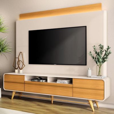 Estante Painel De 85 Pol 220cm évora H01 Off-cinamomo - Mpozenato