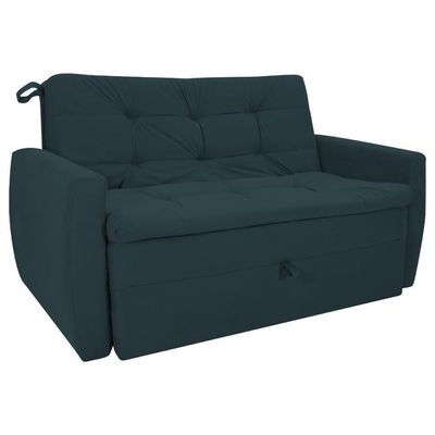 Sofá Cama Para Sala De Estar Hiro Suede Petróleo