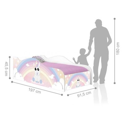 Cama Fun Unicórnio Bebê Solteiro Com Colchão