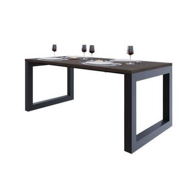 Mesa De Jantar Bronx 180x90x77cm Brmj9180 Terracota - Est.preta Terracota/est.preta