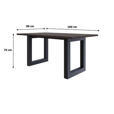Mesa De Jantar Bronx R 160x90x77cm Brmj9160r Terracota - Est.preta Terracota/est.preta