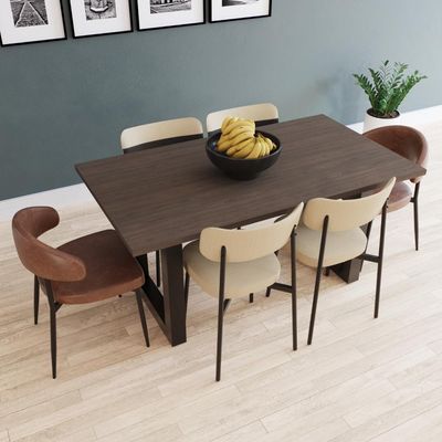 Mesa De Jantar Bronx R 160x90x77cm Brmj9160r Terracota - Est.preta Terracota/est.preta