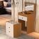 Penteadeira Cômoda Gaveteiro Com Banqueta Embutido Mdf Espelho Basculante Nature/off White