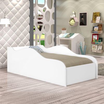 Cama Carro Solteiro Branco Com Colchão