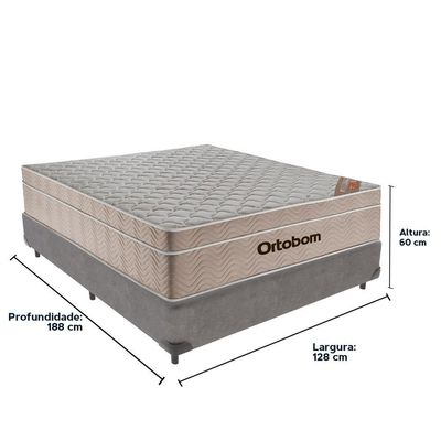 Cama Box Cinza E Colchão Airtech Molas Ensacadas Viúvo Ortobom