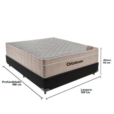 Cama Box Preto E Colchão Airtech Molas Ensacadas Viúvo Ortobom