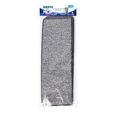 Kit Com 2 Refis Mop Microfribra Flat Para Limpeza Profunda