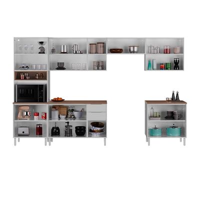 Cozinha Completa Itatiaia Renova com 16 Portas, 2 Gavetas, 7 prateleiras, 1 Nicho para Micro-ondas Branco Neve