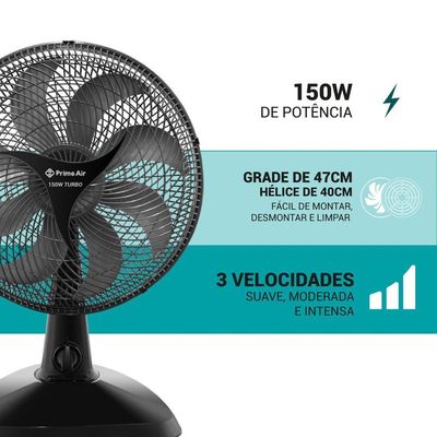 Ventilador Prime Air 150W 8 Pás Maxx Force AVTE400 110V