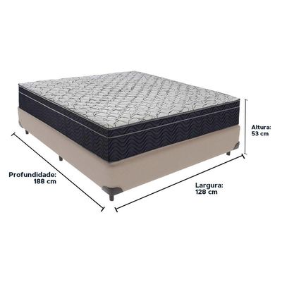 Cama Box Bege E Colchão Airtech 150 Espuma D45 Viúvo Ortobom