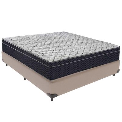 Cama Box Bege E Colchão Airtech 150 Espuma D45 Viúvo Ortobom