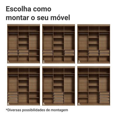 Guarda-roupa Casal 6 Portas Batentes Venus Madesa.