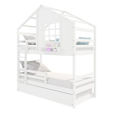 Treliche Casinha Janela Grade Proteção Madeira Branco