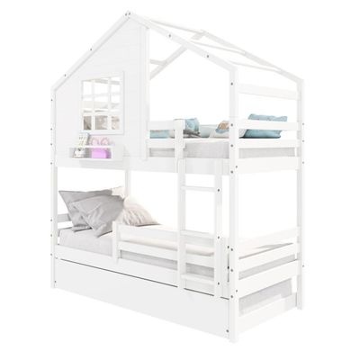 Treliche Casinha Janela Grade Proteção Madeira Branco