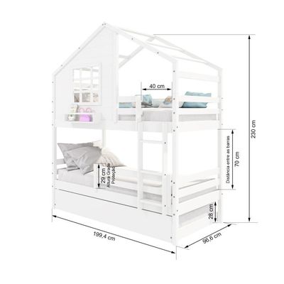 Treliche Casinha Janela Grade Proteção Madeira Branco