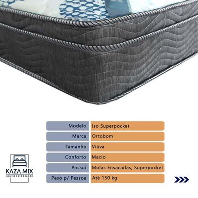 Colchão Casal Pillow Euro D26 Isosuperpocket Ortobom Viúvo