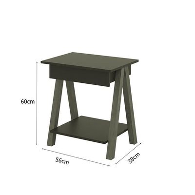 Mesa De Cabeceira 1 Gaveta Integra Finger Amadeirado-off White - Ofertamo