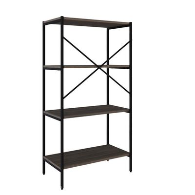 Estante C/04 Prateleiras 118x60x33cm Tub Tueh1164 Nogal - Est.preta Nogal / Est.preta